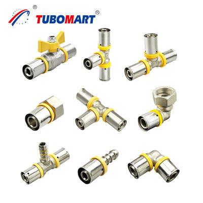 Nikel kaplamalı tunç Pex Basın Fittings Bağlanmak için itmek kurşunsuz tesisat için
