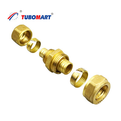 Bakır Pex Sıkıştırma Fittings Chrome Plated Multilayer Pex Su Boru Fittings
