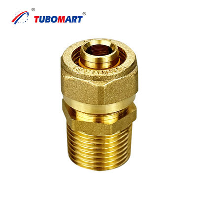 ISO 14001 Sertifikalı Pex Hızlı Bağlantı Sıkıştırma Fittings Tesisat için Bakır