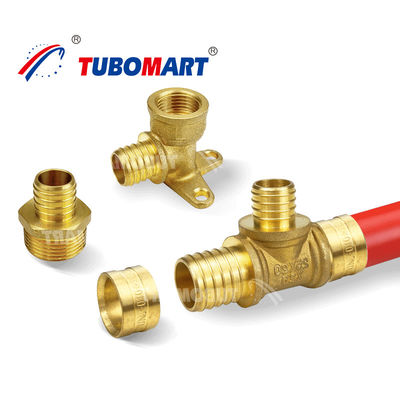 Endüstriyel Pex Tubing Fitting Yumuşak Çalışma Bakır Pex Boru Düğmeleri
