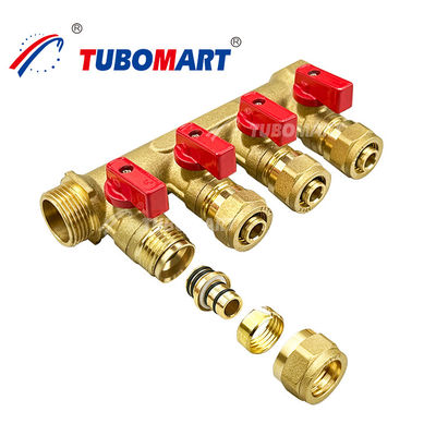 Brass Pex Dağıtım Manifold 1/2 Inch Altta Yer ısıtma Manifold