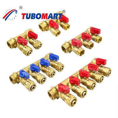 3 - 12 çıkış Brass Pex Manifold 1/2 Inch 150 Psi Pex Pipe Manifold Sistemi