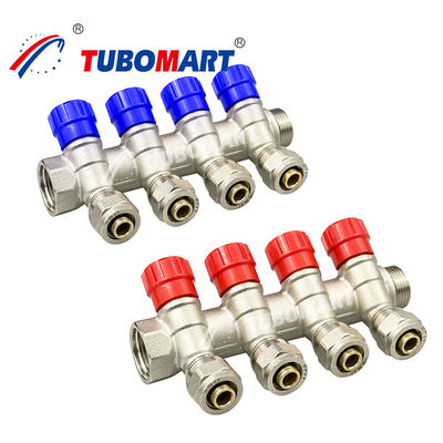 Bakır Pex Su Manifold Sistemi 2 - 12 çıkışlar Pex boru Manifold