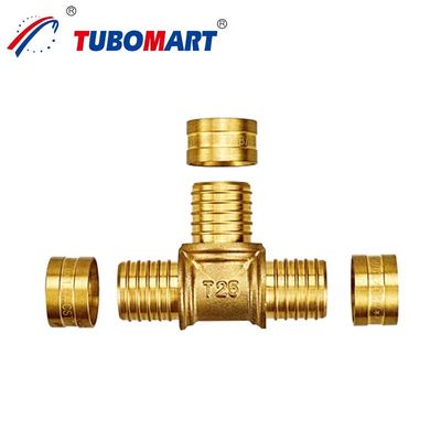 Çapraz Bağlı Polietilen PEX Crimp Fitting 1/2 inçten 1 inç'e kadar kurşunsuz