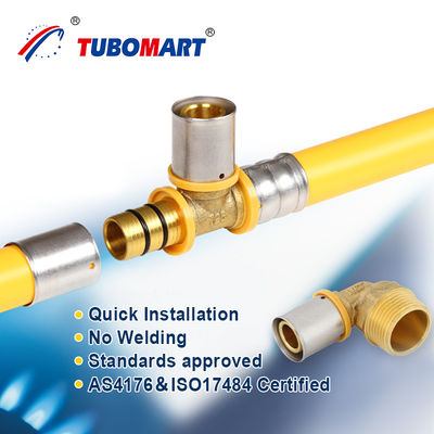 Tubomart Gaz Tedarikçiliği PEX Al PEX Boru Kompozit Lazer Boru Tesisi Malzemeleri Sarı Rulo başına özel PEX Gaz Boru