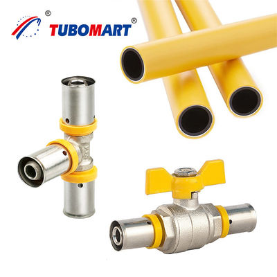 Brass GAS PEX AL PEX OEM özelleştirme için boru baskı armatürleri ISO sertifikalı OEM