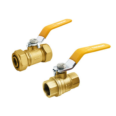 Boru Pex Fittings Bakır Gaz Valfi Bakır Top Valfi 1/2fm-2fm Bakır Kapalı Kapı Bakır Gaz Top Valfi Sarı