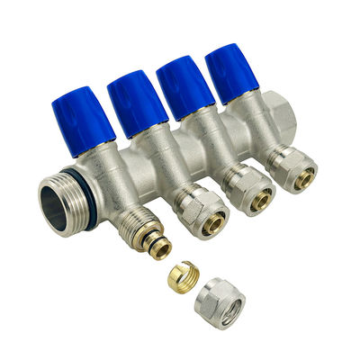 Yer ısıtma parçaları özel boyut Brass Pex Manifold 2-6 yollarda özel renk bitirme ile