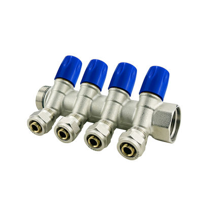 Yer ısıtma Su Pex Manifold Brass Fittings ile 2-6 yollar Su dağıtıcısı için özel boyut