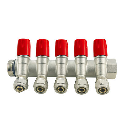 Yer ısıtıcısı / Su Brass Pex Çöpçatanlığı 2-6 yol ve özelleştirilmiş boyut ile Manifold