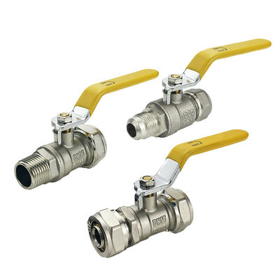 SAI GLOBAL AS4617-2004 Sertifikasyonu ve Sarı / Özel El Duruşu Rengiyle Bakır Gaz Valfı