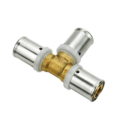 Su tesisatı Erkek Tee Bakır Basın Fittings Çok katmanlı Pex Pert Boru Basın Fittings Isıtma Sistemi Su Damgası
