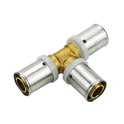 Tesisat Erkek Tee Bakır Basın Fittings Çok Katmanlı Pex Pert Pipe Press Fitting Watermark
