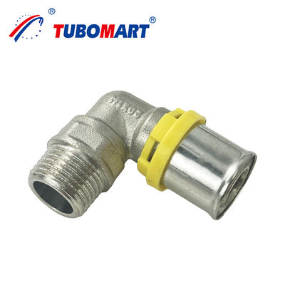 ISO9001 Özel Bakır Fittings Gaz Eşit Dirseği Pex Fittings PEX AL PEX Boru Bakır Basın Fittings