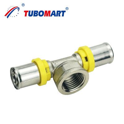 Tubomart OEM PEX AL PEX boru montajı gaz çok katmanlı boru montajı TH tarzı gaz sistemi için tunç baskı montajı