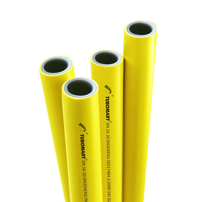 OEM TUBOMART PEX-AL-PEX Sarı Boru Yüksek Güvenlik Çok Katmanlı Alüminyum Boru Gaz Sistemi İçin