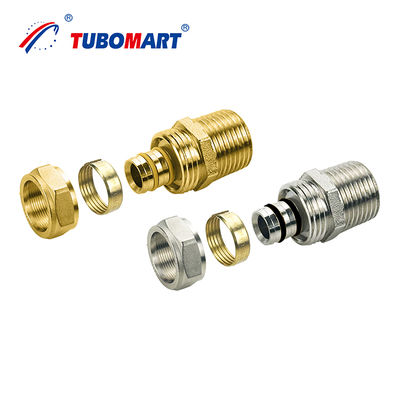 Gaz / Su Sistemi Pex Al Pex Sıkıştırma Tüp tesisat armatürleri Dayanıklı Sıkıştırma Bakır Birliği Uzun ömürlü armatürler