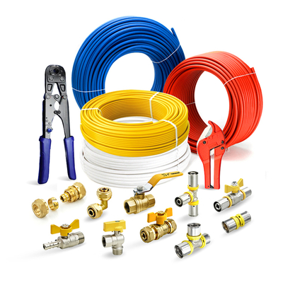 Tubomart 16-32mm Fabrika Fiyatı OEM Mavi Özelleştirme Pex Bağlantı Parçaları Pex Al Boru Konnektörü Pirinç Pex Pres Bağlantı Parçası Pres Bağlantı Parçaları