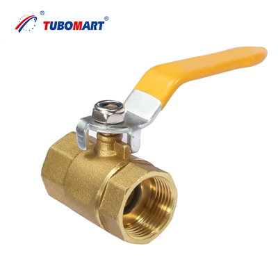 Tubomart Factory Gas Valve Yellow Handle Ball Valve Brass Male Brass Ball Valve for Gas Water