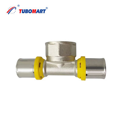 TUBOMART OEM Factory Direct PEX TH TYPE Press Fittings Equal Tee for Multilayer PEX Pipes Gas Plumbing Solutions