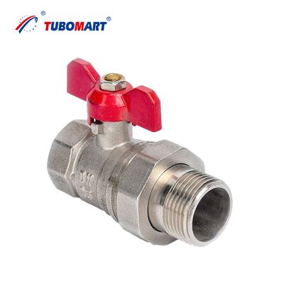 TUBOMART OEM Manual Brass Ball Valve with Male Female Thread 1/2'''-1'' Su / Gaz Tedarikçiliği için ISO9001 Sertifikalı