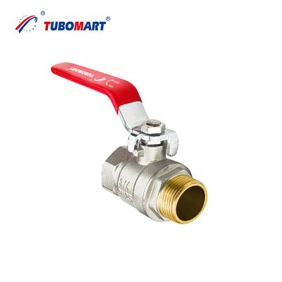 TUBOMART OEM High Pressure 1 Inch Brass Ball Valves with Butterfly Handle Water Piping System