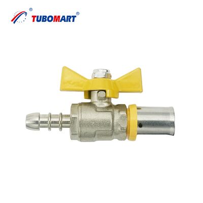 TUBOMART OEM Yüksek Kaliteli PEX-AL-PEX Boru Baskı Aksesuarları 16-32mm Eşit Hava Valfları Bakır Fittings