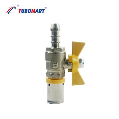 OEM PRESS GAS HOSE BALL VALVE LONG HANDLE PAP çok katmanlı gaz borusu için S16X10 ile boyut