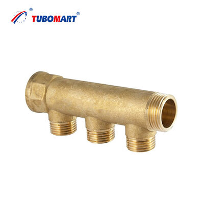 Yer ısıtma valfi 95 ° C çalışma sıcaklığı olan bakır Pex Manifold 2-6 yollar Manifold Su 36mm 50mm Yeraltı hortumu Ev zemin ısıtması için bakır su manifold